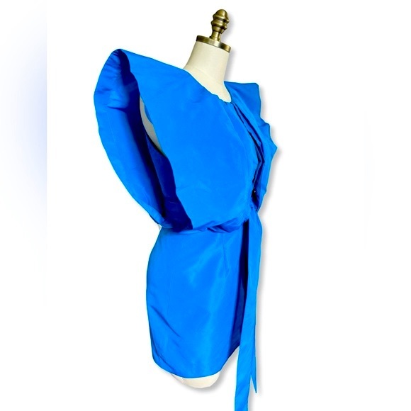 ZARA VOLUMINOUS DRESS LIMITED EDITION BLUE - Picture 2 of 5